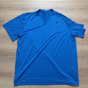 Men's Blue Nike Dri-Fit Short Sleeve Shirt Size 3XLT